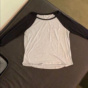 Grey and black baseball t shirt